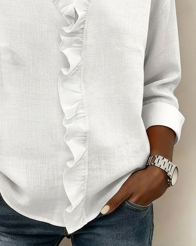Blusa Casual con fruncidos y cuello en V - Sofia Bellemont