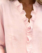 Blusa Casual con fruncidos y cuello en V - Sofia Bellemont