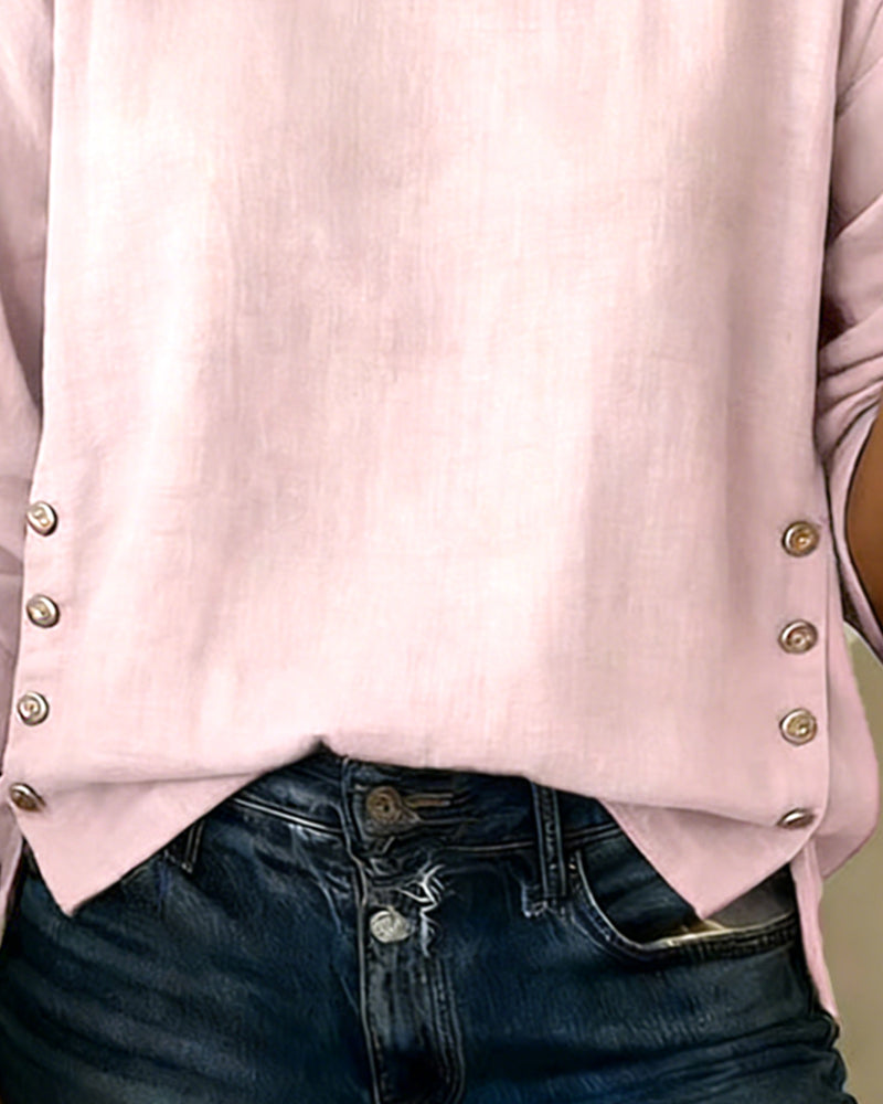 Blusa de Lino cuello Redondo - Sofia Bellemont