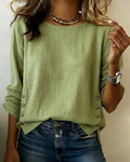 Blusa de Lino cuello Redondo - Sofia Bellemont