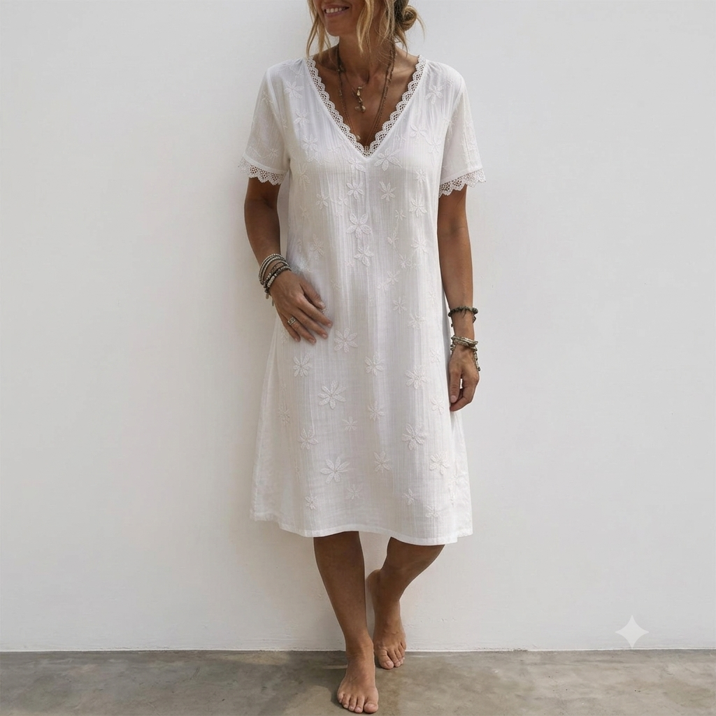 María - Vestido con cuello en V
