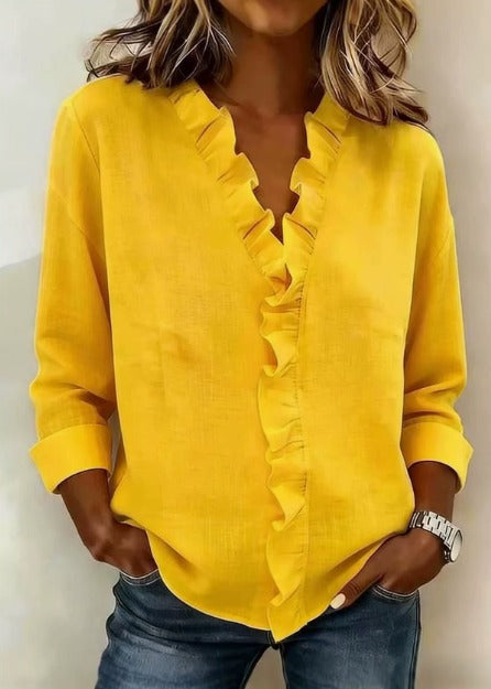 Blusa Casual con fruncidos y cuello en V - Sofia Bellemont
