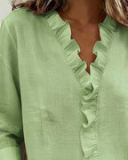 Blusa Casual con fruncidos y cuello en V - Sofia Bellemont