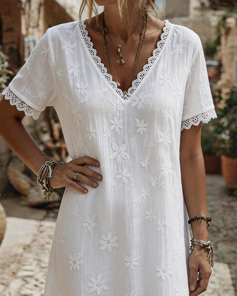 María - Vestido con cuello en V