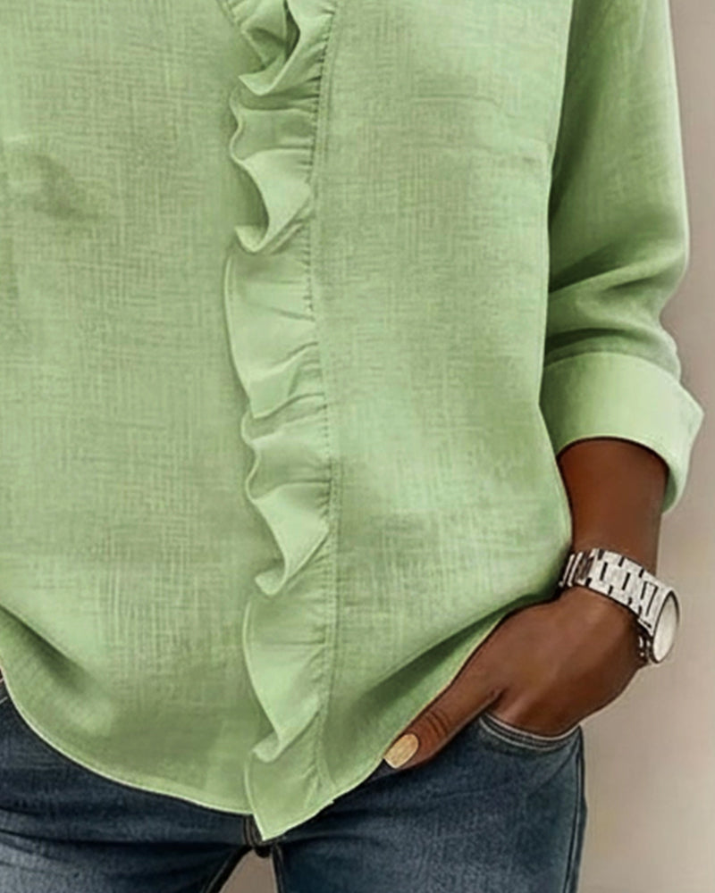 Blusa Casual con fruncidos y cuello en V - Sofia Bellemont