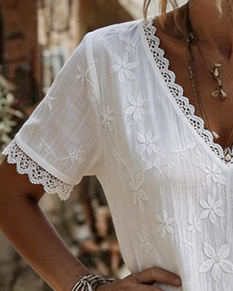 María - Vestido con cuello en V